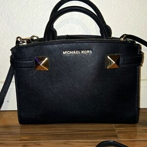 Michael Kors Black Purse with Gold Accents